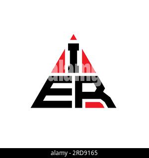 Logo de lettre triangle Ier avec forme de triangle. IER logo triangle design monogramme. Modèle de logo vecteur triangle Ier avec couleur rouge. Ier triangul Illustration de Vecteur