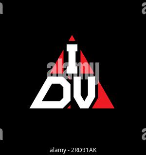 Logo de lettre triangle IDV avec forme de triangle. Monogramme de logo triangle IDV. Modèle de logo vecteur triangle IDV avec couleur rouge. IDV triangul Illustration de Vecteur