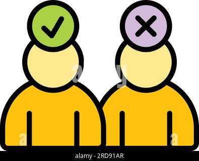 Vecteur de contour d'icône de personne recherchant un emploi. Cherchez des gens. Couleur de l'employé Magnet plat Illustration de Vecteur