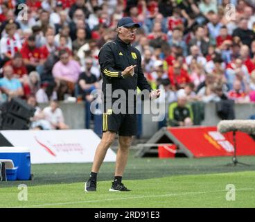 Edimbourg, Royaume-Uni. 19 juillet 2023. Amical de pré-saison - Manchester United FC - Olympique Lyonnais 19/7/2023. L'entraîneur de l'Olympique Lyon, Laurent blanc, pendant le match alors que Manchester United affronte l'Olympique Lyonnais lors d'un match amical de pré-saison au Murrayfield Stadium, Édimbourg, Écosse, Royaume-Uni crédit : Ian Jacobs/Alamy Live News Banque D'Images