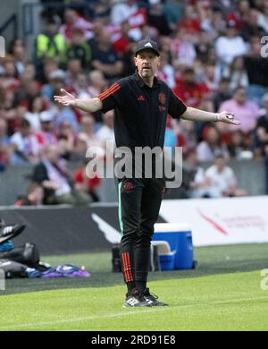 Edimbourg, Royaume-Uni. 19 juillet 2023. Amical de pré-saison - Manchester United FC - Olympique Lyonnais 19/7/2023. L'entraîneur de Manchester United, Erik Ten Hag, pendant le match alors que Manchester United affronte l'Olympique Lyonnais lors d'un match amical de pré-saison au Murrayfield Stadium, Édimbourg, Écosse, Royaume-Uni crédit : Ian Jacobs/Alamy Live News Banque D'Images