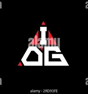 Logo de lettre triangle IOG avec forme de triangle. Monogramme de conception de logo triangle IOG. Modèle de logo vecteur triangle IOG avec couleur rouge. IOG triangul Illustration de Vecteur