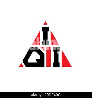 Logo de lettre triangle IQI avec forme de triangle. Monogramme de conception de logo triangle IQI. Modèle de logo vecteur triangle IQI avec couleur rouge. IQI triangul Illustration de Vecteur