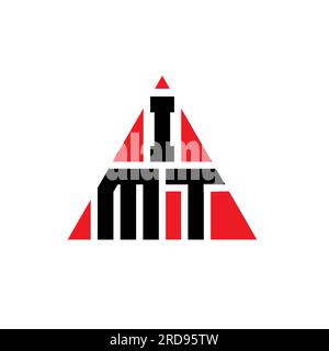 Logo de lettre triangle IMT avec forme de triangle. Monogramme de logo triangle IMT. Modèle de logo vecteur triangle IMT avec couleur rouge. IMT triangul Illustration de Vecteur