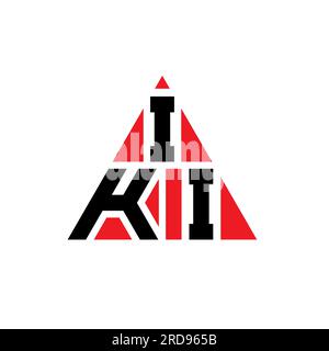 Design de logo de lettre triangle IKI avec forme de triangle. Monogramme de logo triangle IKI. Modèle de logo vecteur triangle IKI avec couleur rouge. IKI triangul Illustration de Vecteur