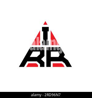 Logo lettre triangle IRR avec forme de triangle. Monogramme de logo triangle IRR. Modèle de logo vecteur triangle IRR avec couleur rouge. IRR triangul Illustration de Vecteur