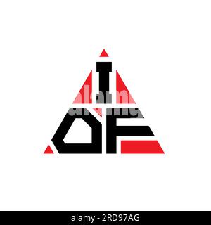 Logo de lettre triangle IOF avec forme de triangle. Monogramme de conception de logo triangle IOF. Modèle de logo vecteur triangle IOF avec couleur rouge. IOF triangul Illustration de Vecteur