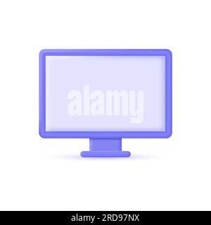 icône de moniteur 3d dans un style de dessin animé minimaliste. illustration vectorielle isolée sur fond blanc Illustration de Vecteur