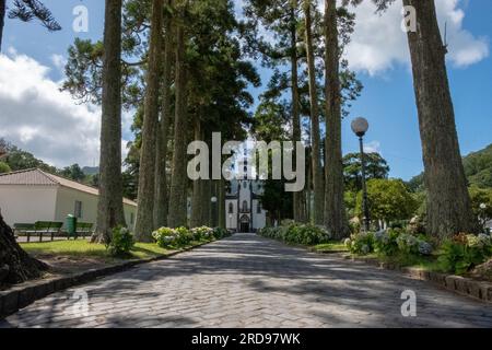 São Nicolau Church - église du village dans la région de Sete Cidades, São Miguel, Açores, Portugal Banque D'Images