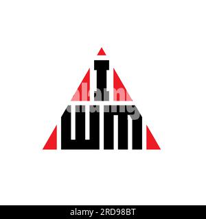 Design de logo de lettre triangle IWM avec forme de triangle. Monogramme de conception de logo triangle IWM. Modèle de logo vecteur triangle IWM avec couleur rouge. IWM triangul Illustration de Vecteur