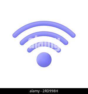 icône de signal wifi 3d dans le style de dessin animé. concept d'un bon signal de connexion réseau. illustration vectorielle isolée sur fond blanc. Illustration de Vecteur