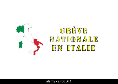 grève en italie, salaires trop bas et risque de fermeture des services. Syndicats contre les industriels, service de transport en crise. longe d'italie et drapeau Banque D'Images