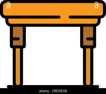 Vecteur de contour d'icône de table de fer. Table pliante. Couleur pique-nique compact plat Illustration de Vecteur