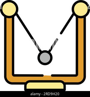 Vecteur de contour d'icône de pendule de relaxation. Horloge hypnotique. Montre de mouvement couleur plat Illustration de Vecteur