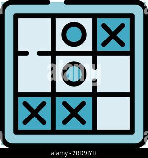 Vecteur de contour d'icône de jeu logique. Activité logique. Puzzle de tâche couleur plat Illustration de Vecteur