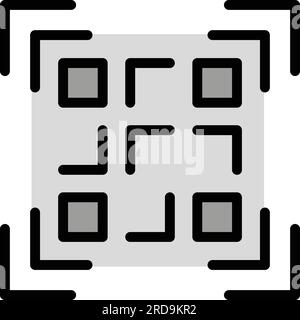 Vecteur de contour d'icône de cadre de code de lecteur. Scannez le code-barres. Scanner qrcode couleur plat Illustration de Vecteur