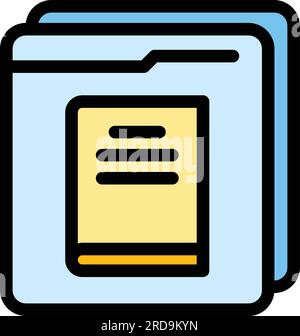 Vecteur de contour d'icône de librairie numérique. Livre de bibliothèque. Magazine en ligne couleur plat Illustration de Vecteur