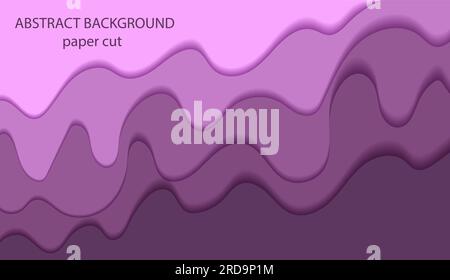 Fond abstrait, lignes et vagues dans le style de papier coupé, peinture coulant sur le mur, couleur tendance Sparklin raisin Illustration de Vecteur