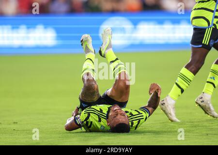 Washington, États-Unis. 19 juillet 2023. Gabriel Jesus d'Arsenal lors du match des étoiles de la MLS entre Arsenal FC et les All-Stars de la MLS à Audi Field le 19 juillet 2023 à Washington, DC. Crédit : Brazil photo Press/Alamy Live News Banque D'Images