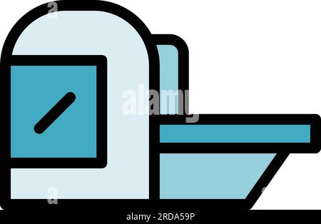 Vecteur de contour d'icône d'équipement IRM. Dispositif médical. Machine magnétique couleur plate Illustration de Vecteur