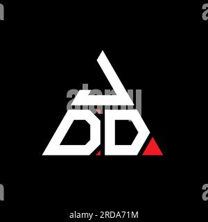 Logo en forme de triangle JDD. Monogramme de logo triangle JDD. Modèle de logo vecteur triangle JDD avec couleur rouge. JDD triangul Illustration de Vecteur