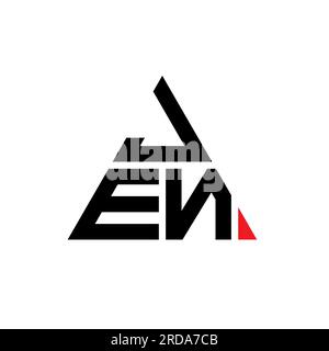 Logo de lettre triangle JEN avec forme de triangle. Monogramme de conception de logo de triangle de JEN. Modèle de logo vectoriel triangle JEN avec la couleur rouge. JEN triangul Illustration de Vecteur