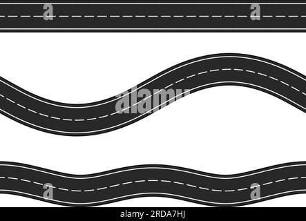 Trois routes asphaltées horizontales sans couture sur fond blanc, illustration vectorielle eps10 Illustration de Vecteur