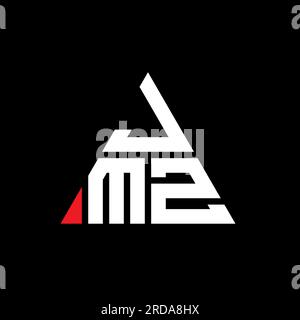 Logo JMZ avec lettre triangulaire en forme de triangle. Monogramme de logo triangle JMZ. Modèle de logo vecteur triangle JMZ avec couleur rouge. JMZ triangul Illustration de Vecteur