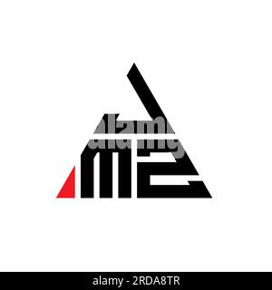 Logo JMZ avec lettre triangulaire en forme de triangle. Monogramme de logo triangle JMZ. Modèle de logo vecteur triangle JMZ avec couleur rouge. JMZ triangul Illustration de Vecteur