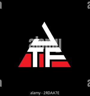 Design de logo de lettre triangle JTF avec forme de triangle. Monogramme de conception de logo de triangle de JTF. Modèle de logo vecteur triangle JTF avec couleur rouge. JTF triangul Illustration de Vecteur