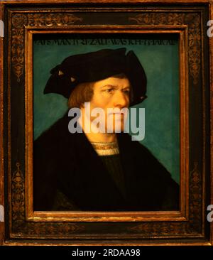 Portrait d'un homme rasé de près. Huile sur panneau. 1521. Créateur : Hans ou Johan Maler, actif 1510 - 1523 Banque D'Images