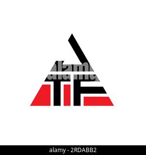 Design de logo de lettre triangle JTF avec forme de triangle. Monogramme de conception de logo de triangle de JTF. Modèle de logo vecteur triangle JTF avec couleur rouge. JTF triangul Illustration de Vecteur