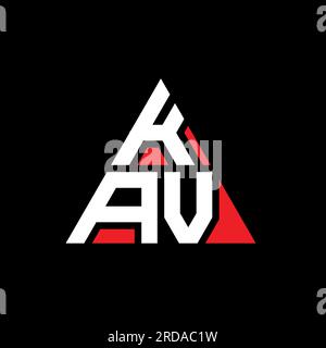 Design de logo de lettre triangle KAV avec forme de triangle. Monogramme de logo triangle KAV. Modèle de logo vecteur triangle KAV avec couleur rouge. KAV triangul Illustration de Vecteur