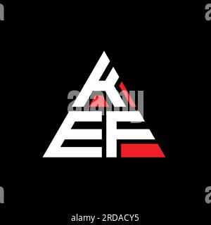 Logo de lettre triangle KEF avec forme de triangle. Monogramme de logo triangle KEF. Modèle de logo vecteur triangle KEF avec couleur rouge. KEF triangul Illustration de Vecteur