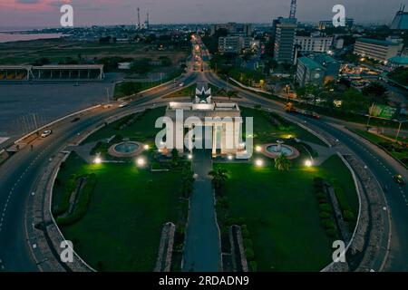 Antenne du Ghana, Accra Black Star Gate. Banque D'Images