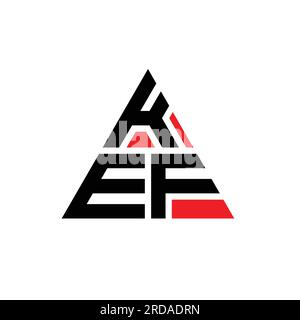 Logo de lettre triangle KEF avec forme de triangle. Monogramme de logo triangle KEF. Modèle de logo vecteur triangle KEF avec couleur rouge. KEF triangul Illustration de Vecteur
