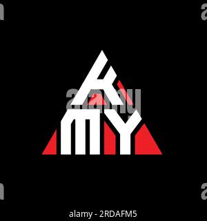 Logo de lettre triangle KMY avec forme de triangle. Monogramme de conception de logo triangle KMY. Modèle de logo vecteur triangle KMY avec la couleur rouge. KMY triangul Illustration de Vecteur