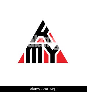 Logo de lettre triangle KMY avec forme de triangle. Monogramme de conception de logo triangle KMY. Modèle de logo vecteur triangle KMY avec la couleur rouge. KMY triangul Illustration de Vecteur