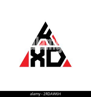 Logo de lettre triangle KXD avec forme de triangle. Monogramme de conception de logo triangle KXD. Modèle de logo vecteur triangle KXD avec couleur rouge. KXD triangul Illustration de Vecteur