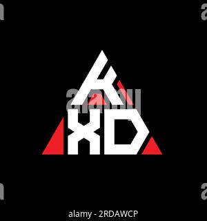 Logo de lettre triangle KXD avec forme de triangle. Monogramme de conception de logo triangle KXD. Modèle de logo vecteur triangle KXD avec couleur rouge. KXD triangul Illustration de Vecteur