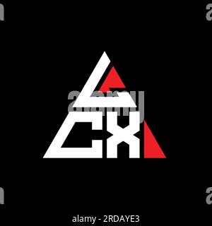 Logo de lettre triangle LCX avec forme de triangle. Monogramme de logo triangle LCX. Modèle de logo vecteur triangle LCX avec couleur rouge. LCX triangul Illustration de Vecteur