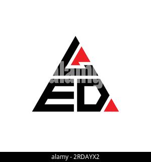 Logo de lettre triangle LED avec forme de triangle. Monogramme de logo triangle LED. Modèle de logo vecteur triangle LED avec couleur rouge. Triangul LED Illustration de Vecteur