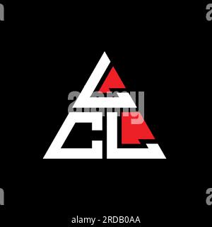 Logo de lettre triangle LCL avec forme de triangle. Monogramme de logo triangle LCL. Modèle de logo vecteur triangle LCL avec couleur rouge. LCL triangul Illustration de Vecteur