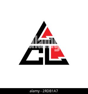 Logo de lettre triangle LCL avec forme de triangle. Monogramme de logo triangle LCL. Modèle de logo vecteur triangle LCL avec couleur rouge. LCL triangul Illustration de Vecteur