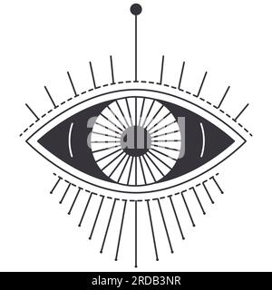 Sorcellerie et signe magique, symbole de maçonnerie oculaire Illustration de Vecteur