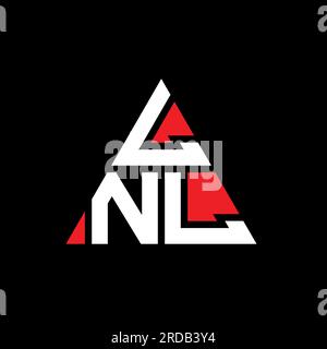 Logo de lettre triangle LNL avec forme de triangle. Monogramme de logo triangle LNL. Modèle de logo vecteur triangle LNL avec couleur rouge. LNL triangul Illustration de Vecteur