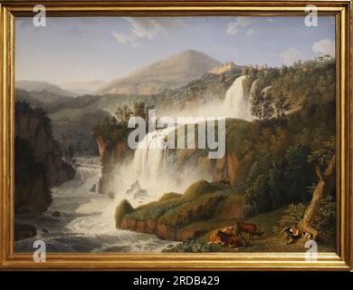 La Grande cascade à Tivoli près de Rome, huile sur toile, 1790. Créateur : Jacob Philipp Hackert, Prenzlau 1737 - 1807 San Peiro di Careggio Banque D'Images