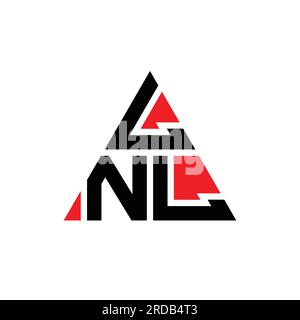 Logo de lettre triangle LNL avec forme de triangle. Monogramme de logo triangle LNL. Modèle de logo vecteur triangle LNL avec couleur rouge. LNL triangul Illustration de Vecteur