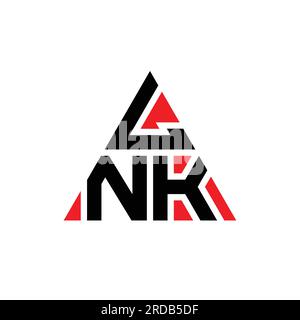 Logo lettre triangle LNK en forme de triangle. Monogramme de logo triangle LNK. Modèle de logo vecteur triangle LNK avec couleur rouge. LNK triangul Illustration de Vecteur