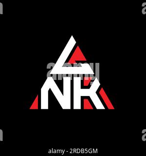 Logo lettre triangle LNK en forme de triangle. Monogramme de logo triangle LNK. Modèle de logo vecteur triangle LNK avec couleur rouge. LNK triangul Illustration de Vecteur